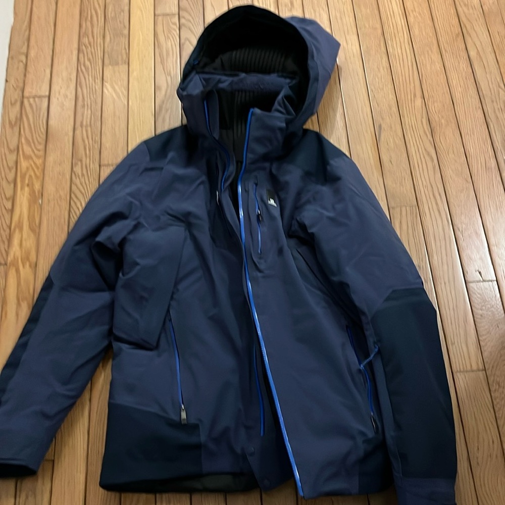 Salomon Winter Ski Jacket Advanced Skin Flowtech Blue Parka Men’s Medium